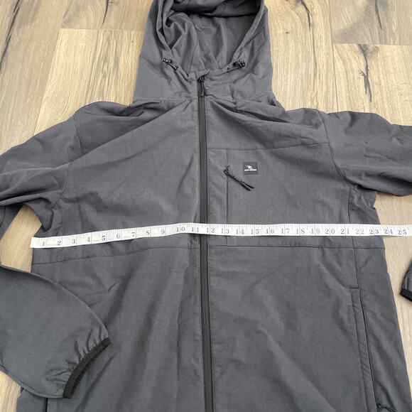 Rip Curl Anti Series Windbreaker Jacket Mens XL Water Repellent Gray Hooded Coat - Picture 7 of 10